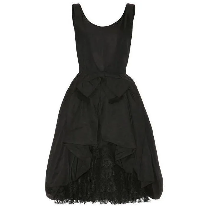 ARCHIVE - 1950s Black Taffeta Bubble Cocktail Dress