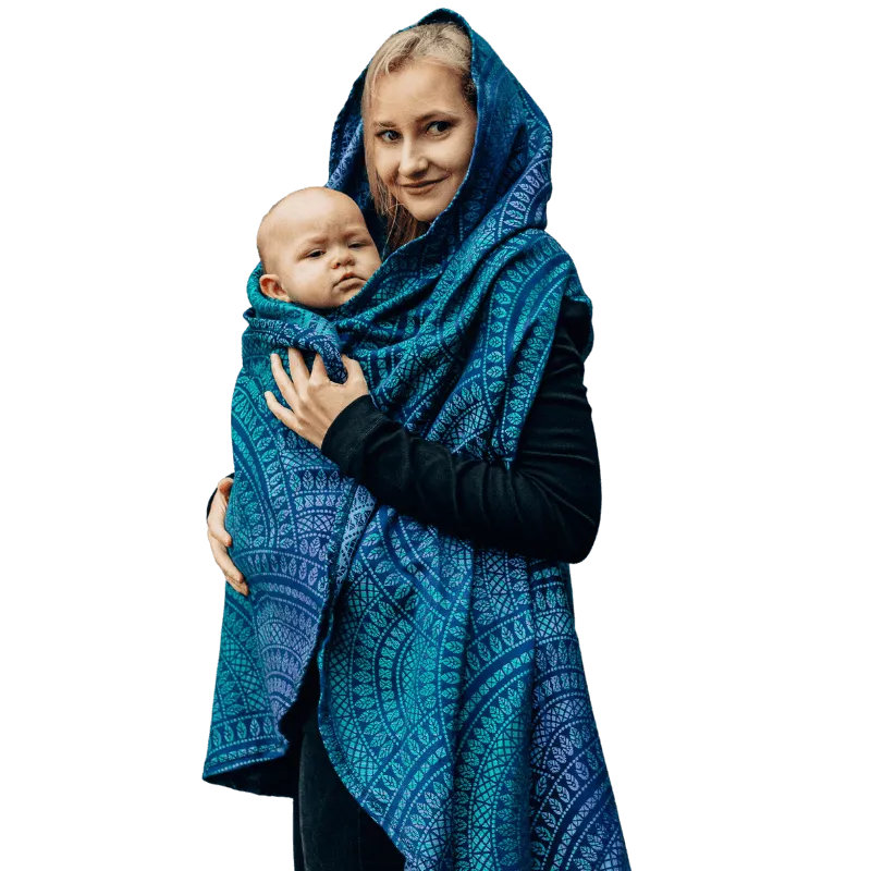 Babywearing Long Cardigan Peacocks Tail Provance by LennyLamb