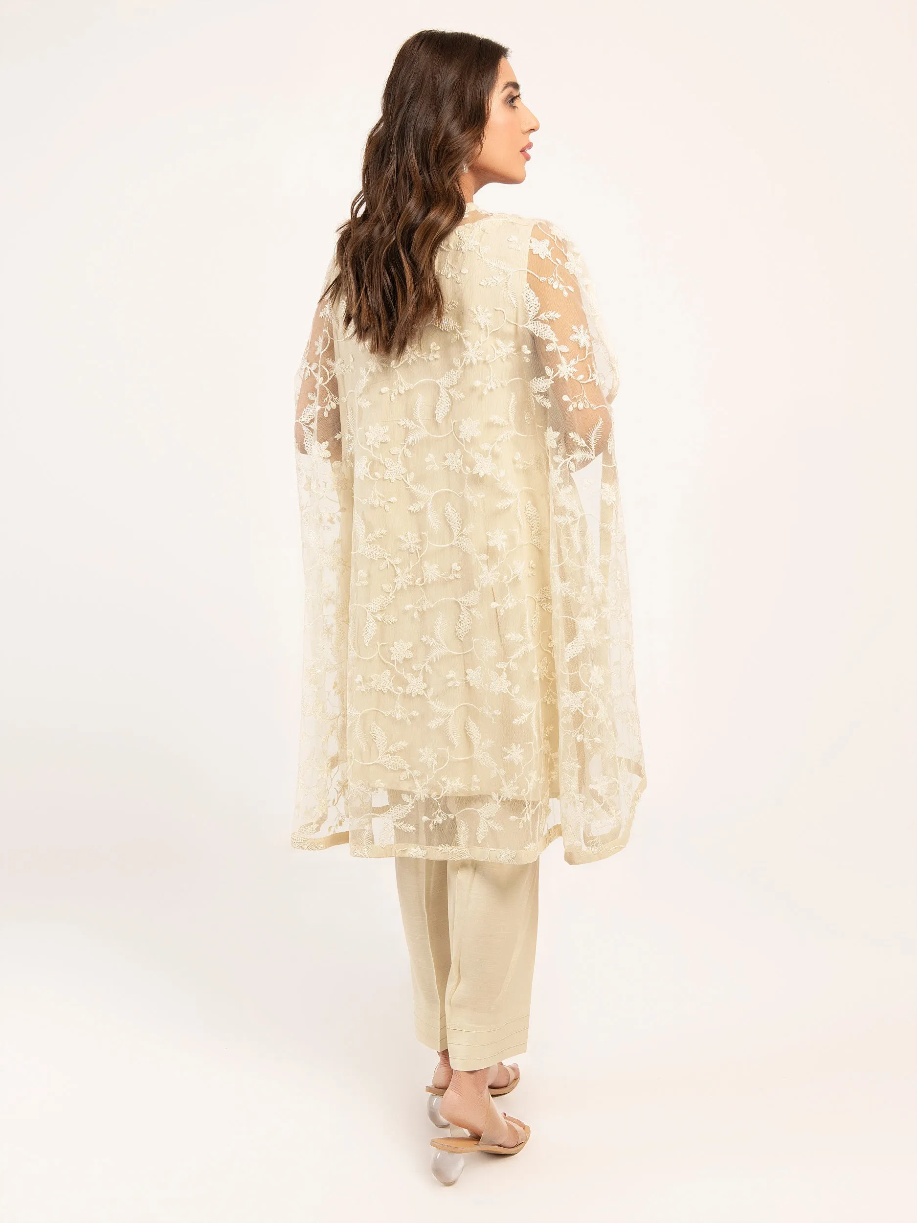 Embroidered Poly Net Suit
