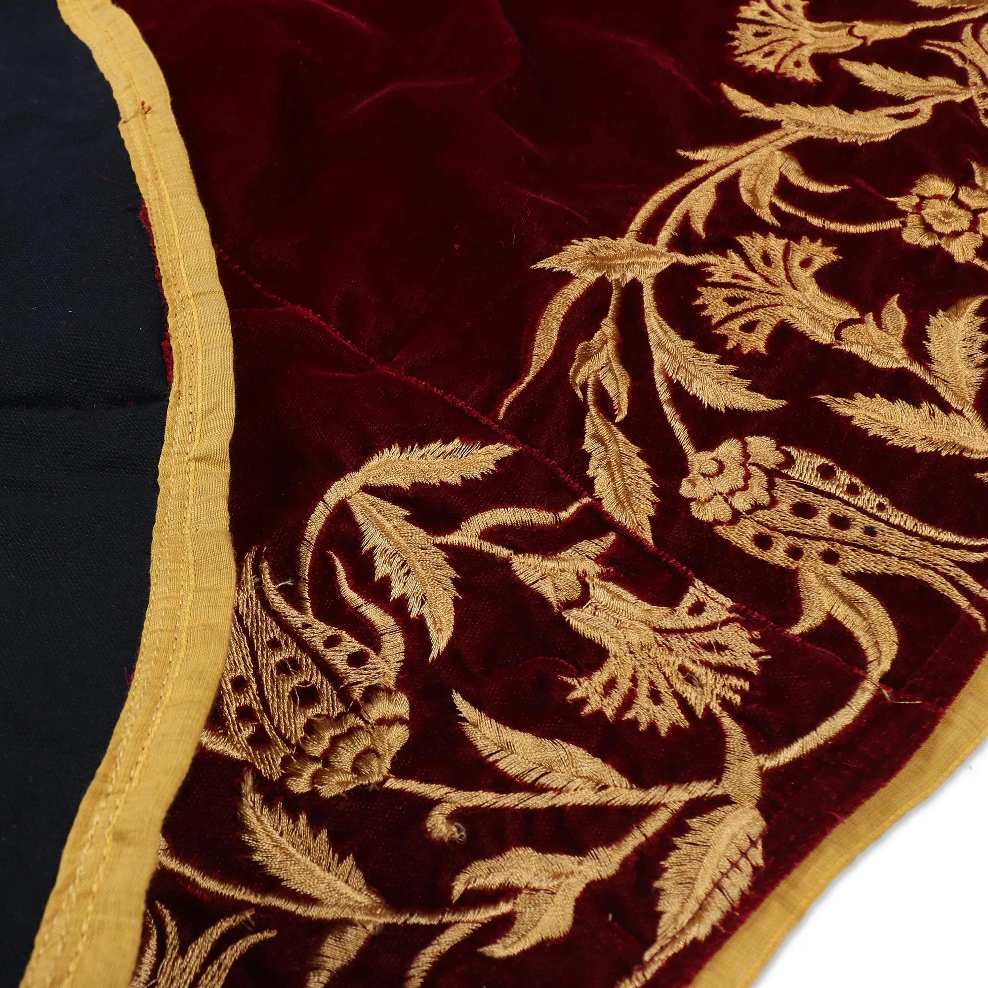 Embroidered Velvet Holiday Tree Skirt - Silent Nights