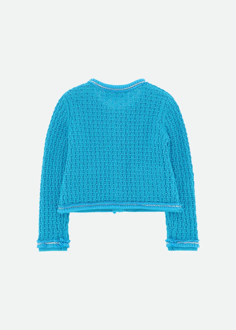 Eugenie Knitted Jacket Turquoise