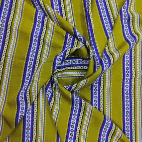 Green & Blue Stripe Rayon Fabric ,56 inches