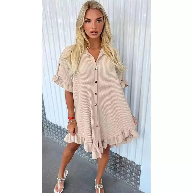 Inara Pleated Shirt Dress