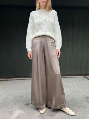 Isla Pant in Vintage Satin - Anthracite
