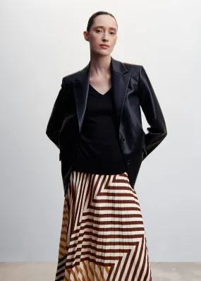 Printed pleated skirt
